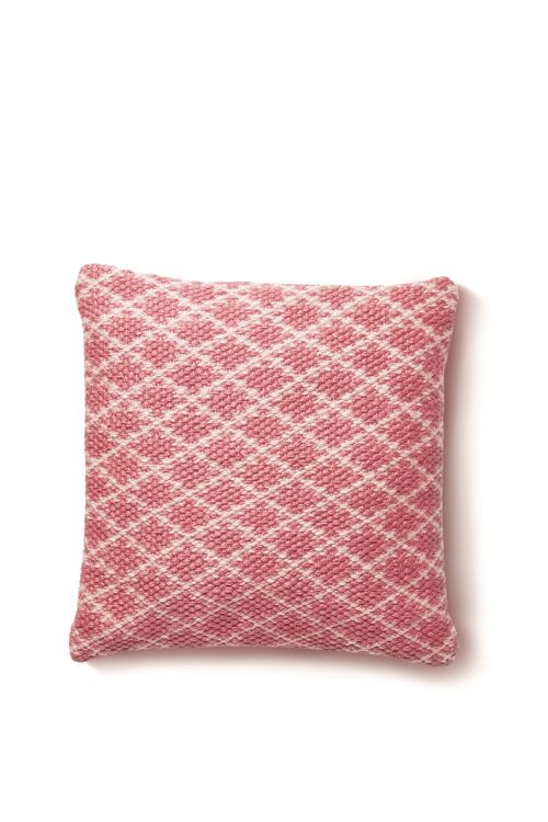 Hug Rug Woven Trellis Cushion Coral Pink 45x45