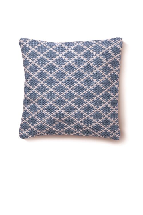 Hug Rug Woven Trellis Cushion Denim Blue 45x45