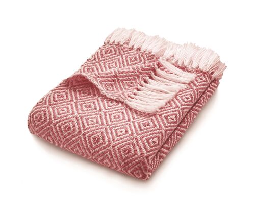 Hug Rug Woven Diamond Throw Coral Pink 130x180