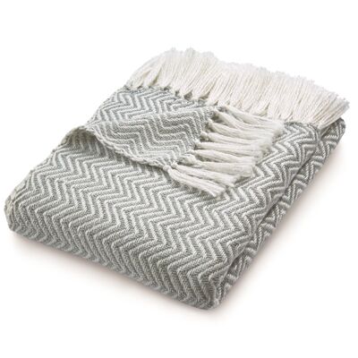 Hug Rug Woven Herringbone Throw Sky Grey 130X180