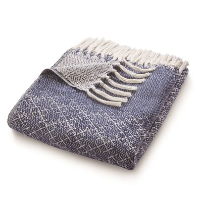 Hug Rug Woven Trellis Throw Navy 130X180