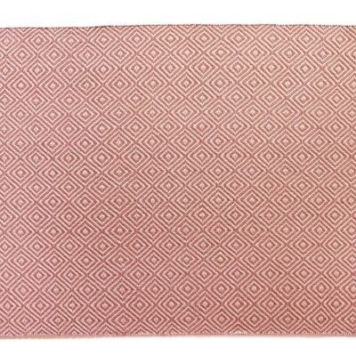 Hug Rug Woven Diamond Rug Coral Pink 80x150