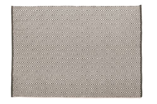 Hug Rug Woven Diamond Rug Warm Grey 80x150