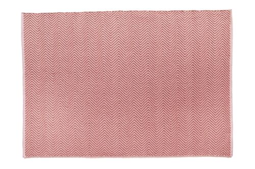 Hug Rug Woven Herringbone Rug Coral Pink 80x150