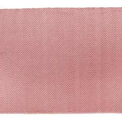 Hug Rug Woven Herringbone Rug Coral Pink 80x150