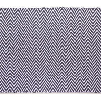 Hug Rug Woven Herringbone Rug Navy 80X150