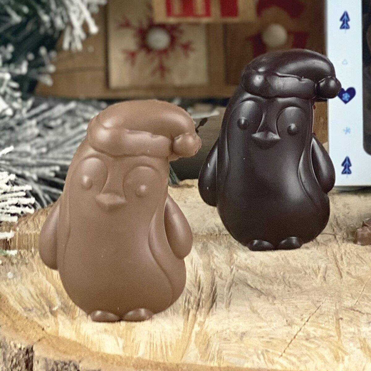 CHOCODIC - PINGOUIN EN CHOCOLAT LAIT FAIBLE EN SUCRE NOEL - CHOCOLAT DE NOEL ARTISANAL