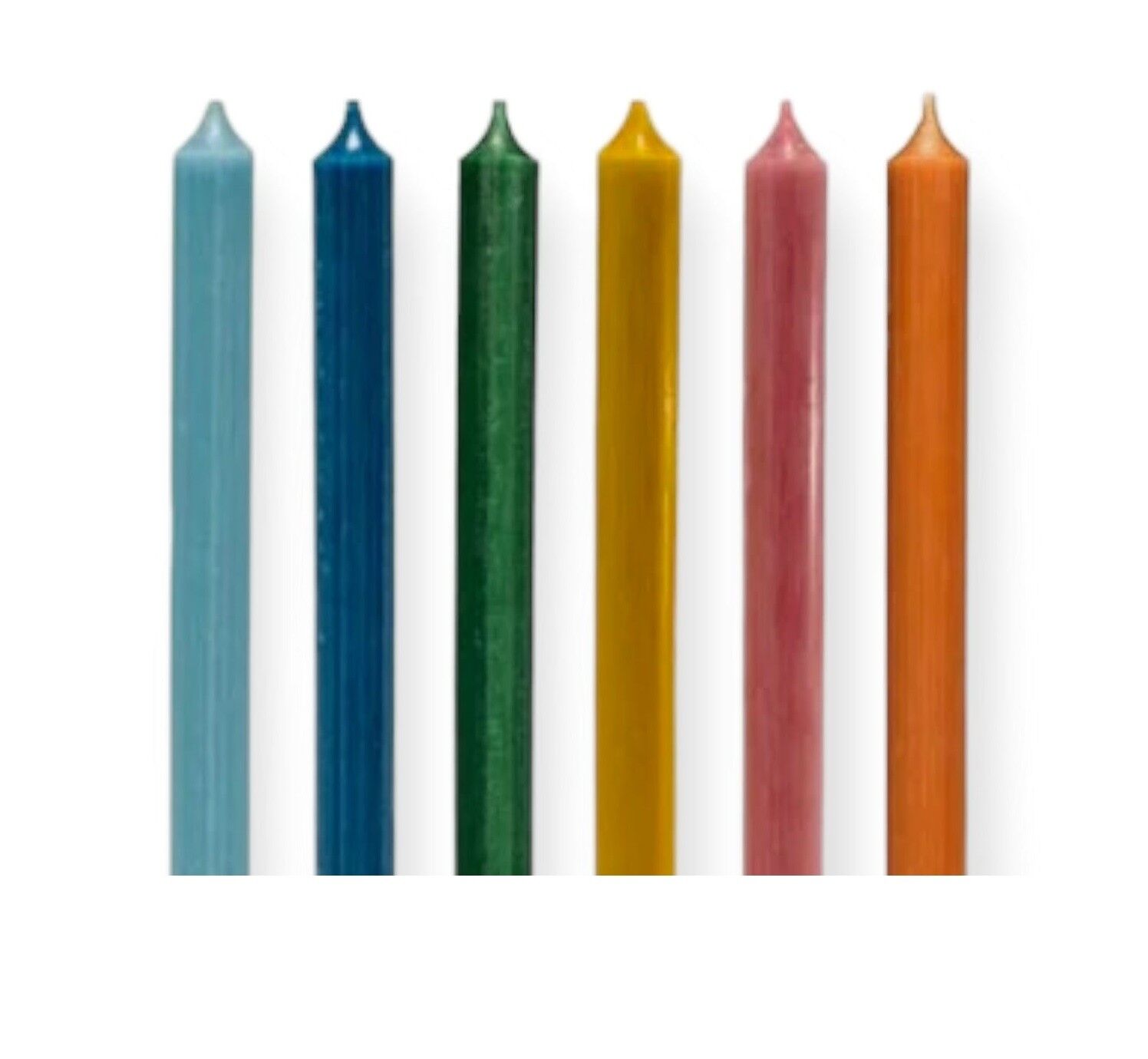 Cactula set van 6 gekleurde dinerkaarsen 2,1 x 28 cm