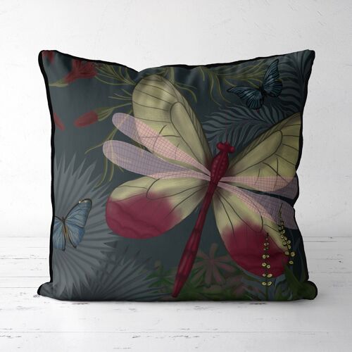 Butterfly garden moonlight 1, Throw Pillow, Cushion Cover, 45x45cm