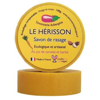 Savon de rasage Le Hérisson -  pain de rasage naturel et biologique - soin barbe 4