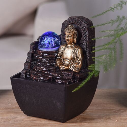 Fontaine d'Intérieur - Theravada - Décoration Esprit Zen – Objet Porte-Bonheur Feng Shui - Bouddha Zen