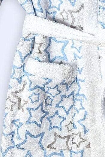 Peignoir bébé étoiles, bleu clair 2