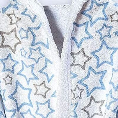 Stars baby bath robe, light blue