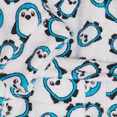 Penguin baby bath robe, light blue