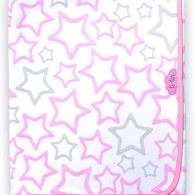 Coperta per bambini in maglia di cotone stelle, rosa chiaro, 80 cm x 80 cm