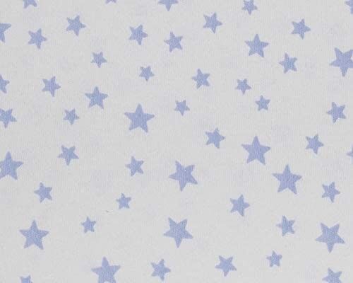 Cotton knit baby blanket little stars, light blue, 80cm x 80cm