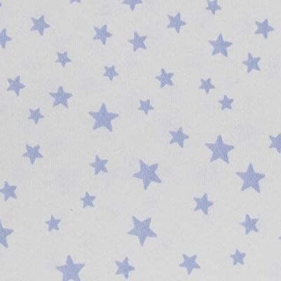 Cotton knit baby blanket little stars, light blue, 80cm x 80cm