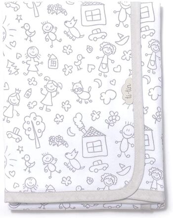 Jouets de couverture pour bébé en tricot de coton, gris, 80cm x 80cm 2