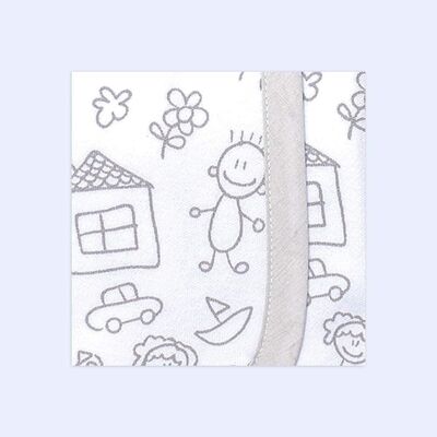 Cotton knit baby blanket toys, grey, 80cm x 80cm