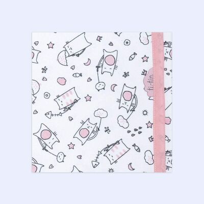 Coperta per neonati in maglia di cotone, rosa chiaro, 80 cm x 80 cm