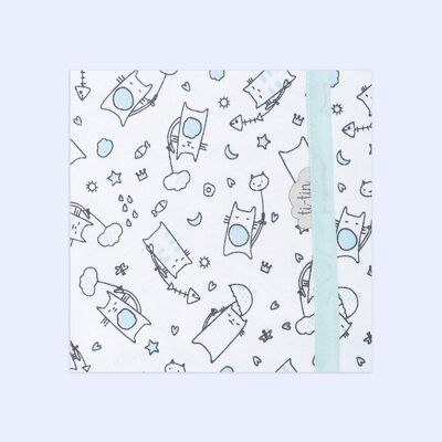Coperta per neonati in maglia di cotone, azzurro, 80 cm x 80 cm