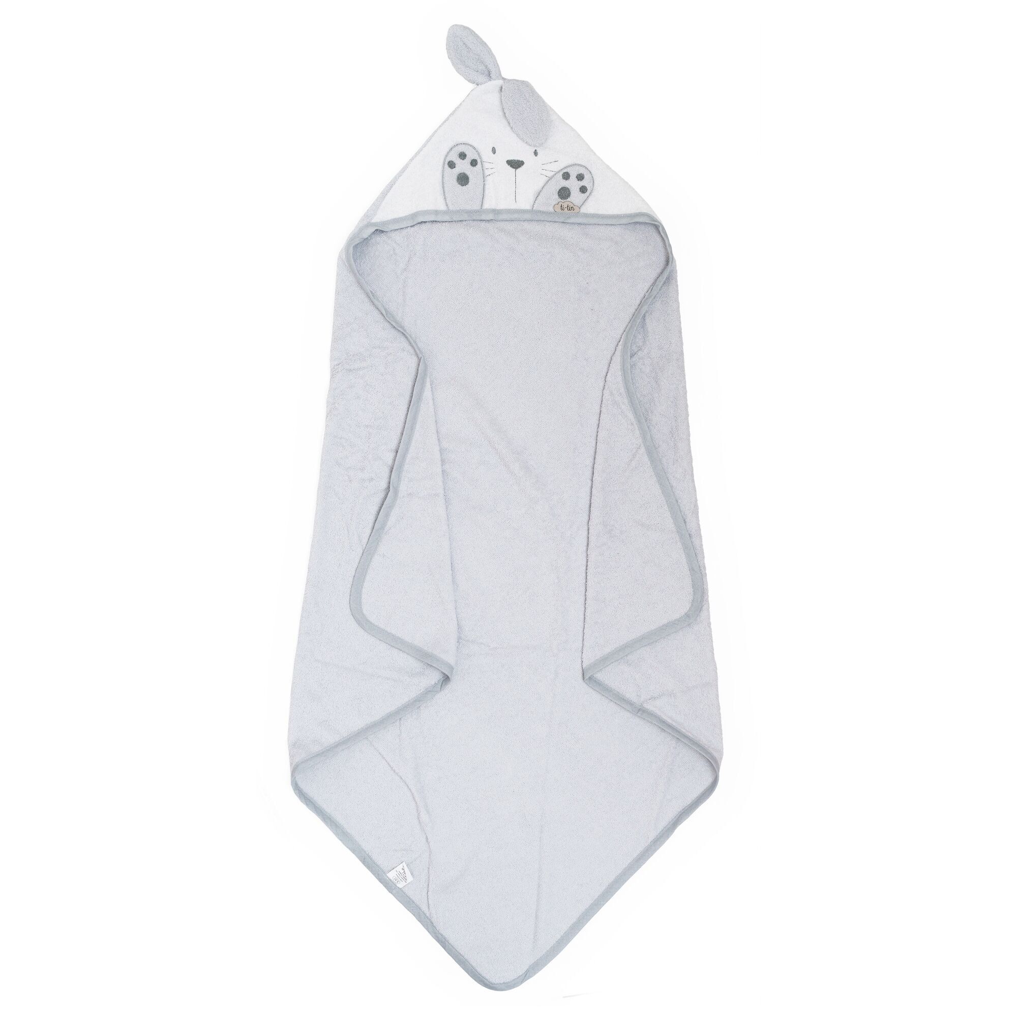 Babybadeumhang Hase, grau, 100 cm x 100 cm