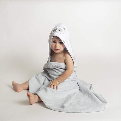 Baby bath cape little bear, grey, 100cm x 100cm