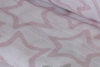 Etoiles en mousseline, rose clair, 125cm x 125cm 3