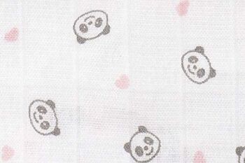 Ours panda en mousseline, rose clair, 125cm x 125cm 2