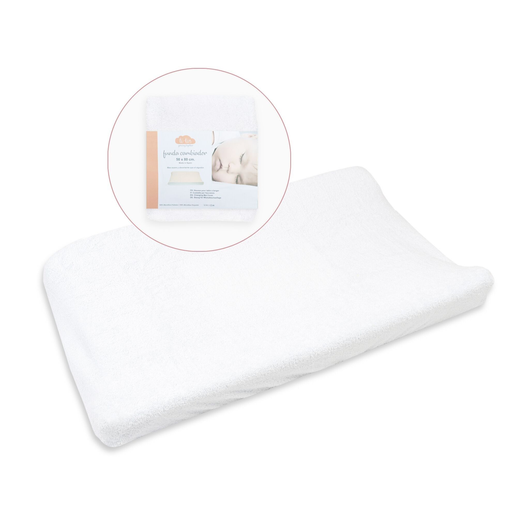 Changing mat cover, white, 52cm x 81cm