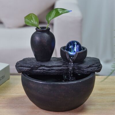 Indoor Fountain - Silica - Zen and Relaxing Decoration - Gift Idea - Colored Led Light