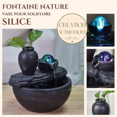 Fontaine d’Intérieur – Silice – Décoration Zen et Relaxante – Idée Cadeau – Lumière Led Colorée