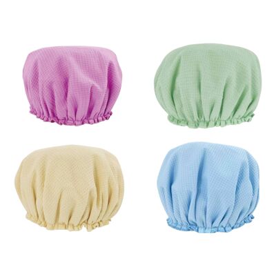 Adult Waffle Shower Cap, Soft Cotton Waffle Bath Hat, Double Layer Waffle Hat for Shower, Water Proof Inner Lining Shower Cap