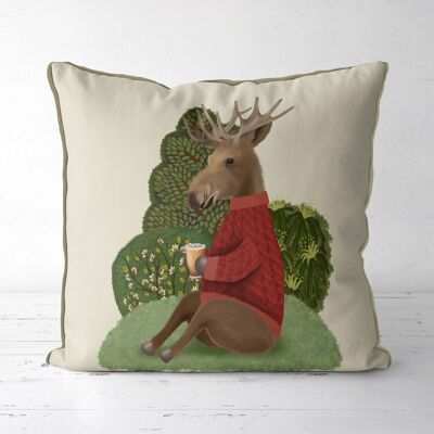 Moose & latte, Cabin Throw Pillow, Cushion Cover, 45x45cm