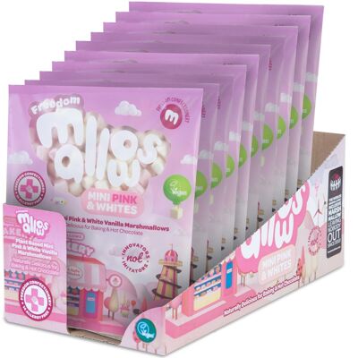 Mini Pink & White Vanilla 105g - Estuche 10x105g Packs-Vegan & Top 14 Allergy-Free
