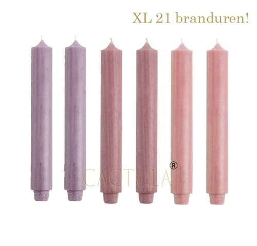 Cactula high quality dinner candles XL extra thick in 3 colors 3.2 cm x 30 cm Flower