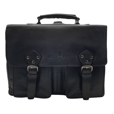 Eric Briefcase Backpack Combination Women Shoulder Bag Leather Men - Black