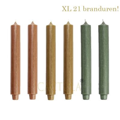 Cactula high quality extra thick and long dinner candles 6 PCS 3.2 x 30 cm Leaves
