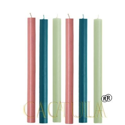Cactula bougies de table de haute qualité en 3 couleurs Dreamy 2,1 x 30 cm