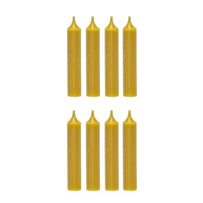 Cactula velas cortas cena alta calidad 8 uds Amarillo Ocre 2,1 x 12 cm