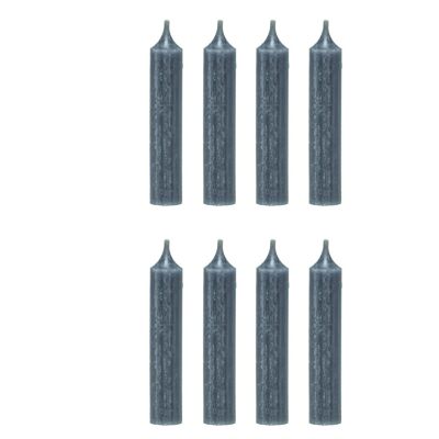 Cactula high quality short dinner candles Steel Grey 8 PCS 2.1 x 12 cm