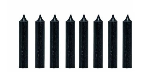 Cactula high quality short dinner candles in Black 8 PCS 2.1 x 12 cm
