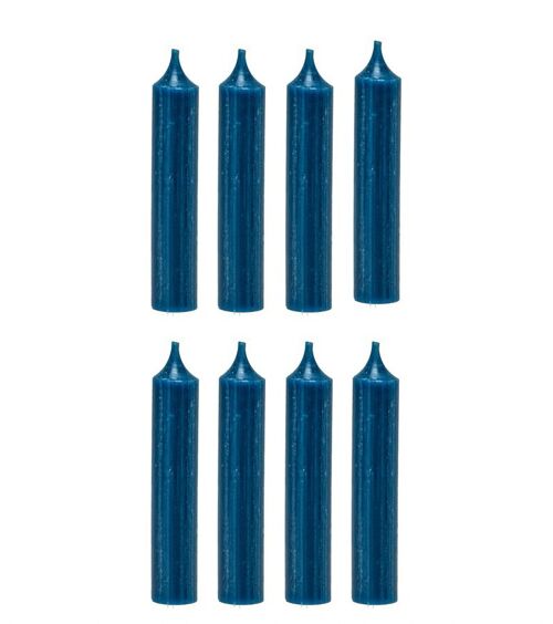 Cactula lovely high quality dinner candles in Dark Blue 8 PCS 2.1 x 12 cm
