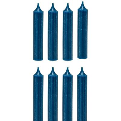Preciosas velas de cena Cactula de alta calidad en azul oscuro 8 PCS 2,1 x 12 cm