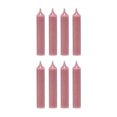 Cactula bougies de table courtes de haute qualité en rose antique 2,1 x 12 cm 8 PCS