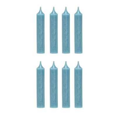 Velas de cena cortas de alta calidad Cactula en azul claro 2,1 x 12 cm 8 piezas