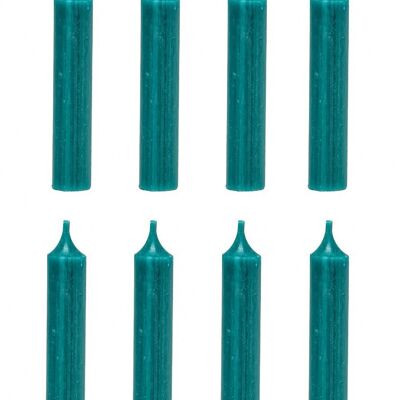 Velas de cena cortas de alta calidad Cactula en azul turquesa 8 piezas 2,1 x 12 cm