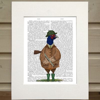 Pheasant shooting party 3, Bird book art print