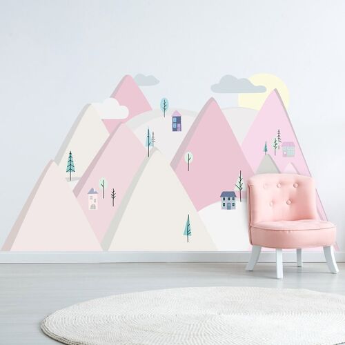Wall Sticker | Mountains Pink