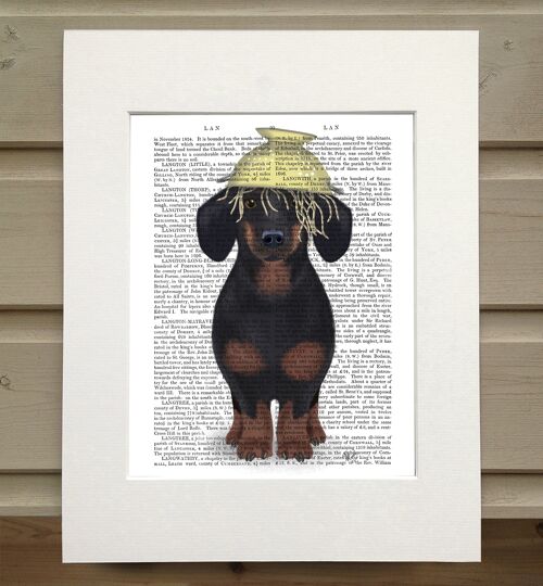 Dachshund colander, Dog book art print